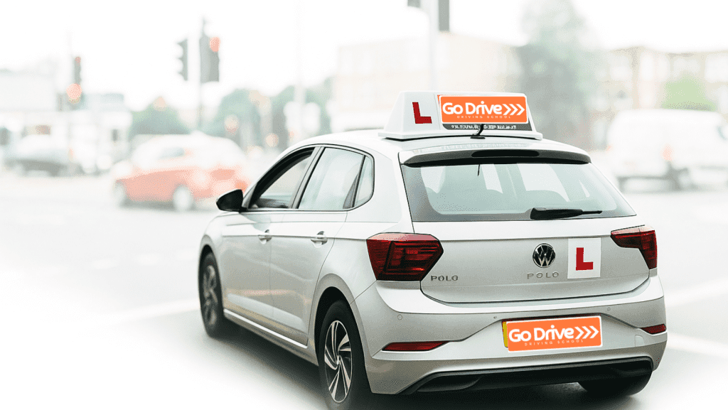 Learner driver in a driving school car receiving driving lessons in Southend on Sea